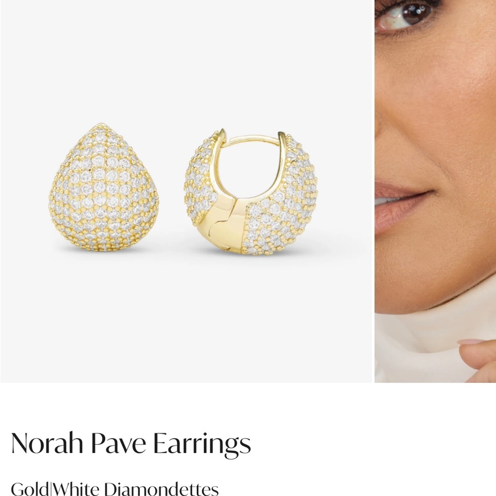 New Melinda Norah  Gold and White Teardrop Earrings